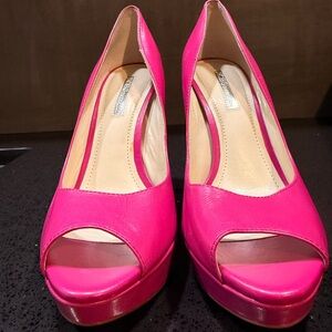 BCBGeneration Fuchsia Peep Toe Heels